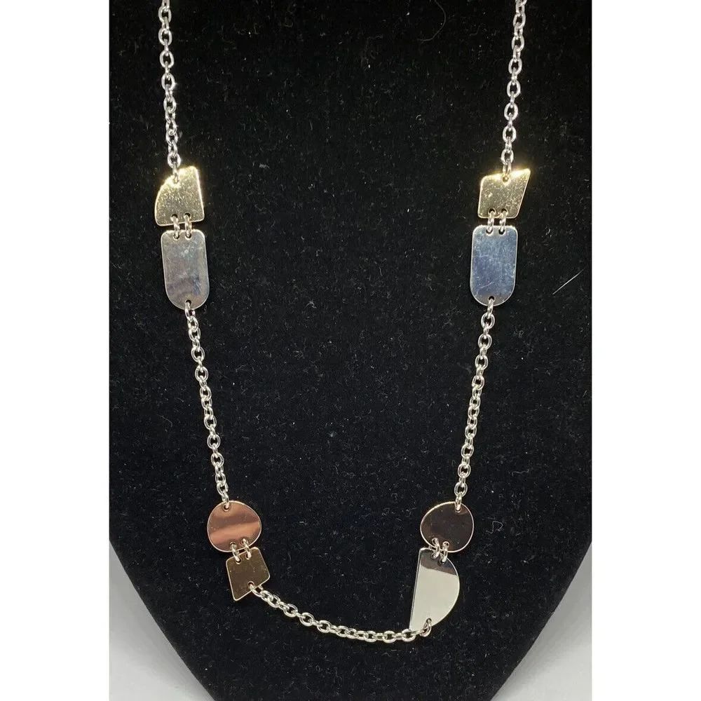 Alfani Tri-Tone Sculptural 44" Strand Necklace MSRP $44.50 CP762